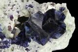 Purple-Blue Cubic Fluorite Crystals with Arsenopyrite - China #146950-3